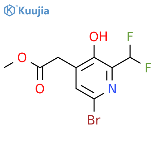Methyl 6-bromo-2-(difluoromethyl)-3-hydroxypyridine-4-acetate structure