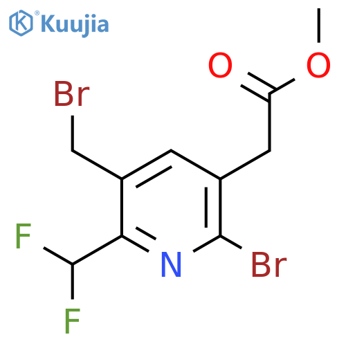 Methyl 2-bromo-5-(bromomethyl)-6-(difluoromethyl)pyridine-3-acetate structure