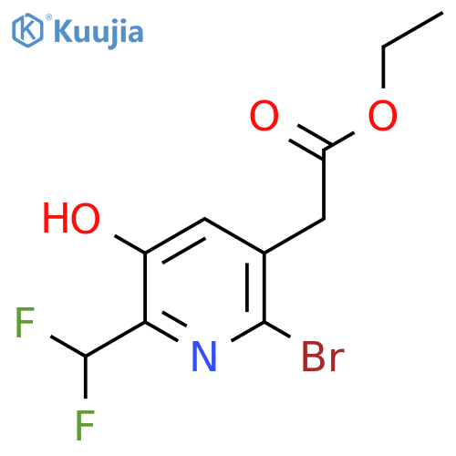 Ethyl 2-bromo-6-(difluoromethyl)-5-hydroxypyridine-3-acetate structure