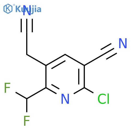 2-Chloro-3-cyano-6-(difluoromethyl)pyridine-5-acetonitrile structure