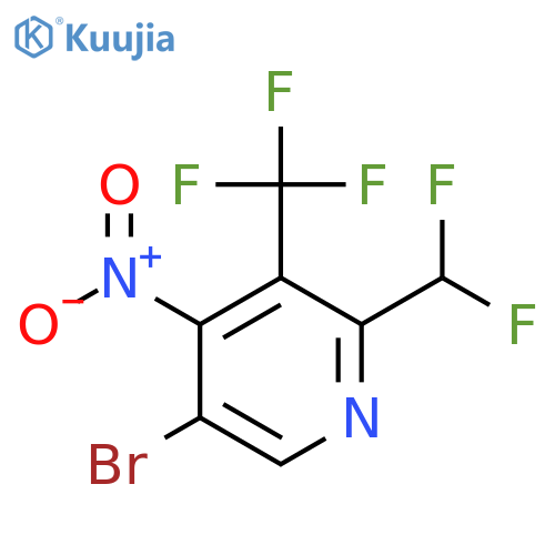 5-Bromo-2-(difluoromethyl)-4-nitro-3-(trifluoromethyl)pyridine structure
