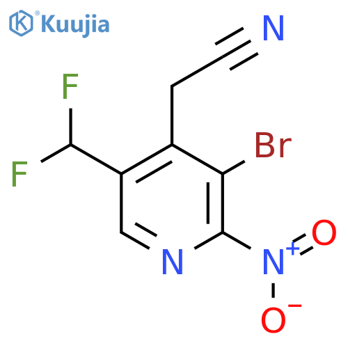 3-Bromo-5-(difluoromethyl)-2-nitropyridine-4-acetonitrile structure