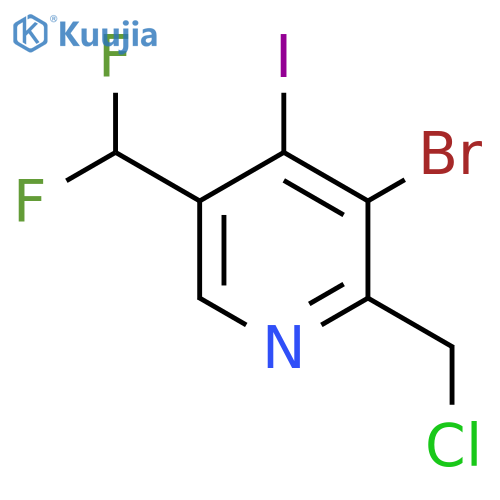 3-Bromo-2-(chloromethyl)-5-(difluoromethyl)-4-iodopyridine structure