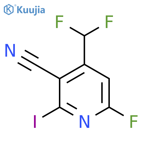 3-Cyano-4-(difluoromethyl)-6-fluoro-2-iodopyridine structure