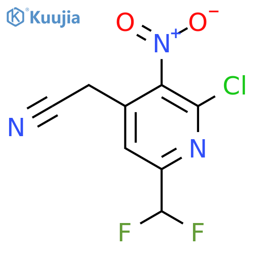 2-Chloro-6-(difluoromethyl)-3-nitropyridine-4-acetonitrile structure