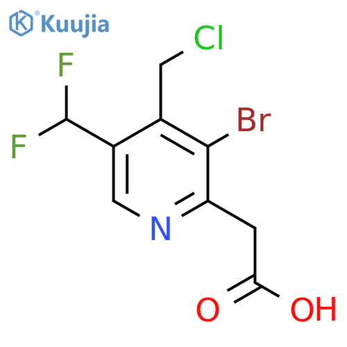 3-Bromo-4-(chloromethyl)-5-(difluoromethyl)pyridine-2-acetic acid structure