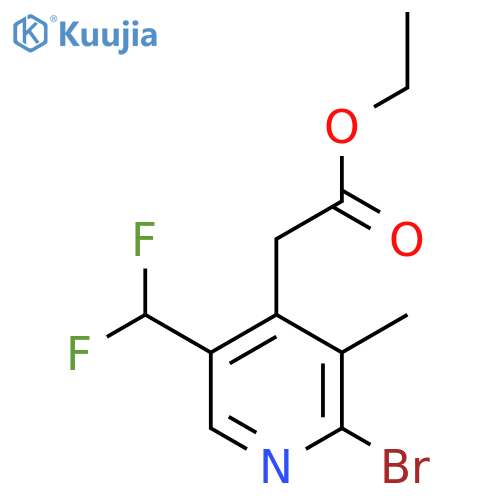 Ethyl 2-bromo-5-(difluoromethyl)-3-methylpyridine-4-acetate structure