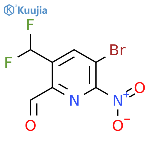 3-Bromo-5-(difluoromethyl)-2-nitropyridine-6-carboxaldehyde structure
