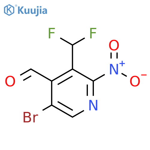 5-Bromo-3-(difluoromethyl)-2-nitropyridine-4-carboxaldehyde structure