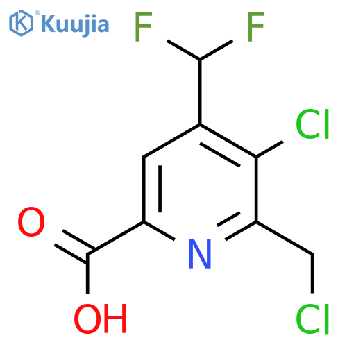 3-Chloro-2-(chloromethyl)-4-(difluoromethyl)pyridine-6-carboxylic acid structure