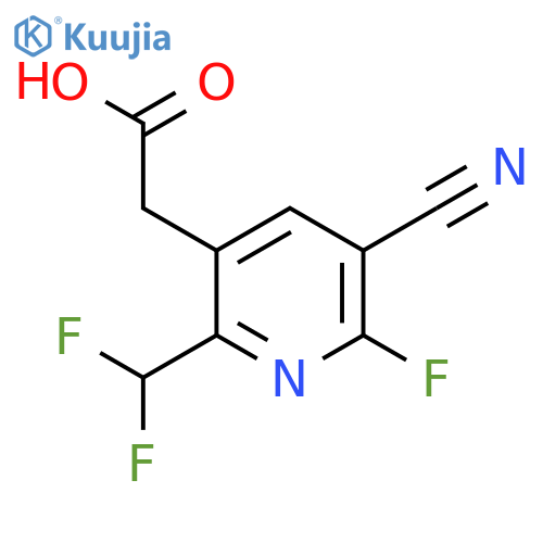 3-Cyano-6-(difluoromethyl)-2-fluoropyridine-5-acetic acid structure