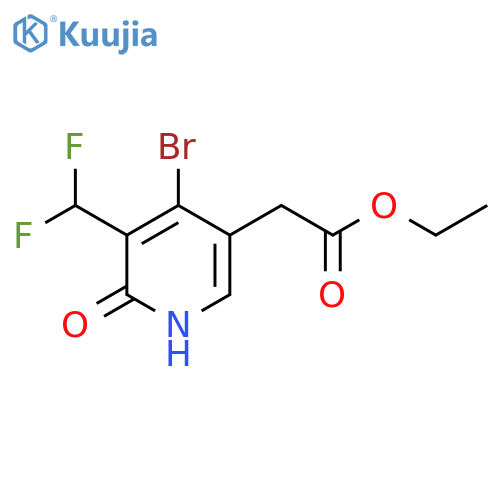 Ethyl 4-bromo-3-(difluoromethyl)-2-hydroxypyridine-5-acetate structure