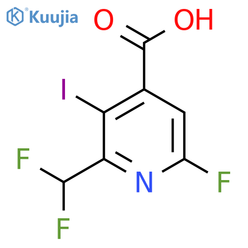 2-(Difluoromethyl)-6-fluoro-3-iodopyridine-4-carboxylic acid structure