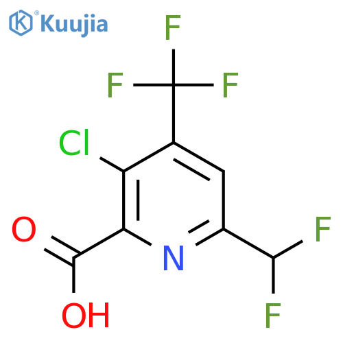 3-Chloro-6-(difluoromethyl)-4-(trifluoromethyl)pyridine-2-carboxylic acid structure