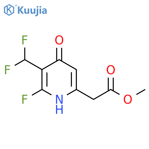 Methyl 3-(difluoromethyl)-2-fluoro-4-hydroxypyridine-6-acetate structure