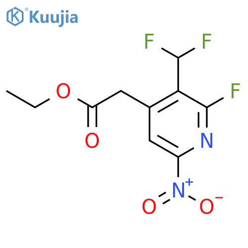 Ethyl 3-(difluoromethyl)-2-fluoro-6-nitropyridine-4-acetate structure