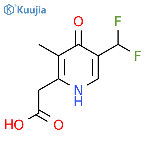 5-(Difluoromethyl)-4-hydroxy-3-methylpyridine-2-acetic acid structure