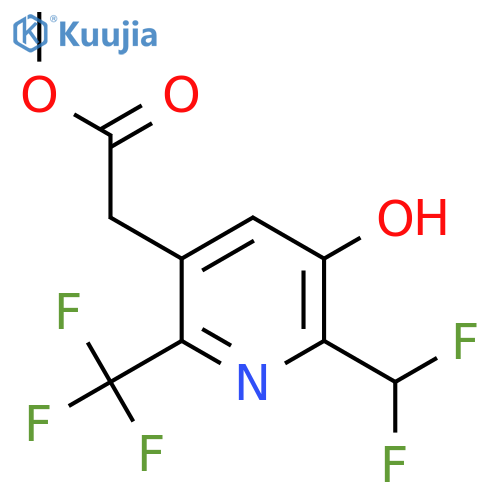 Methyl 2-(difluoromethyl)-3-hydroxy-6-(trifluoromethyl)pyridine-5-acetate structure
