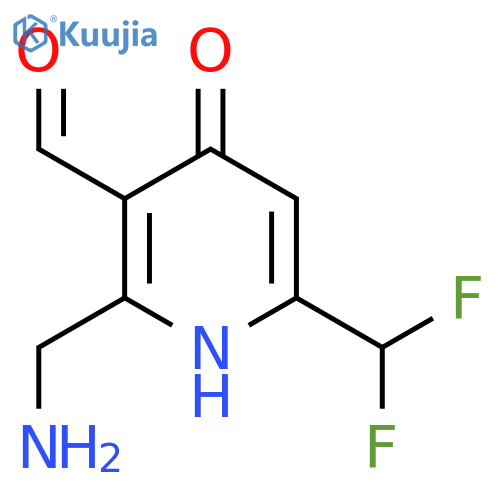 2-(Aminomethyl)-6-(difluoromethyl)-4-hydroxypyridine-3-carboxaldehyde structure