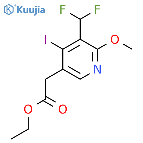 Ethyl 3-(difluoromethyl)-4-iodo-2-methoxypyridine-5-acetate structure