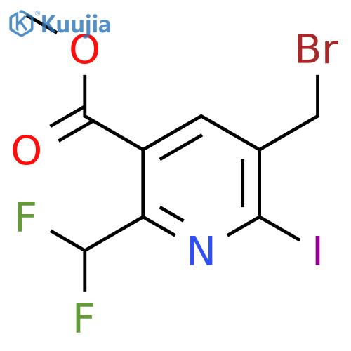 Methyl 3-(bromomethyl)-6-(difluoromethyl)-2-iodopyridine-5-carboxylate structure