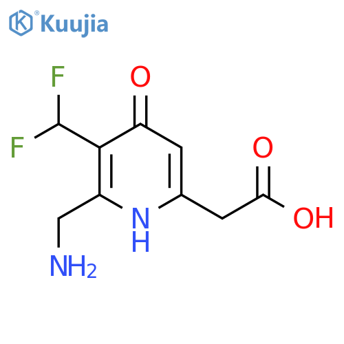 2-(Aminomethyl)-3-(difluoromethyl)-4-hydroxypyridine-6-acetic acid structure
