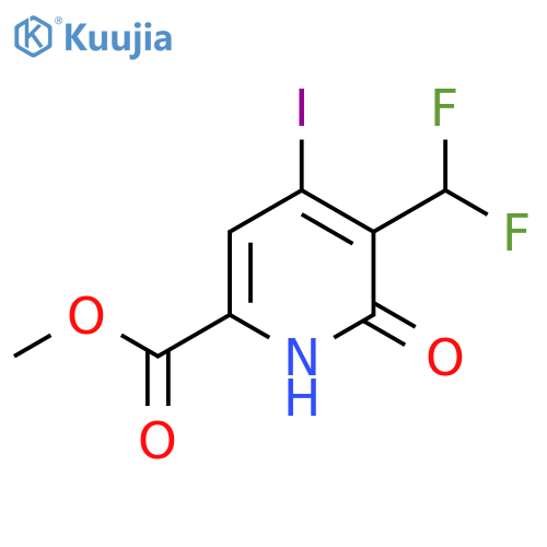 Methyl 3-(difluoromethyl)-2-hydroxy-4-iodopyridine-6-carboxylate structure