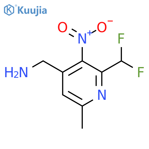 4-(Aminomethyl)-2-(difluoromethyl)-6-methyl-3-nitropyridine structure