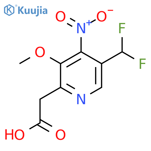 5-(Difluoromethyl)-3-methoxy-4-nitropyridine-2-acetic acid structure