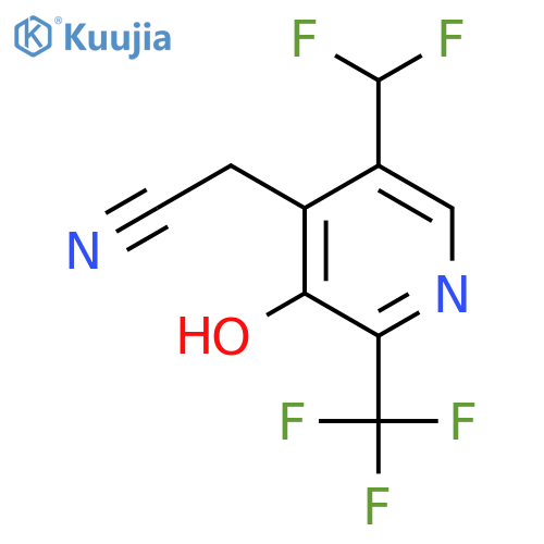 5-(Difluoromethyl)-3-hydroxy-2-(trifluoromethyl)pyridine-4-acetonitrile structure