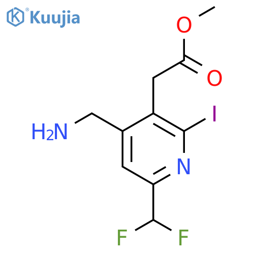 Methyl 4-(aminomethyl)-6-(difluoromethyl)-2-iodopyridine-3-acetate structure