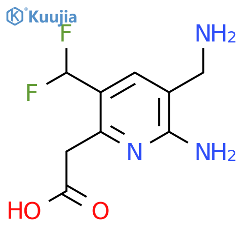 2-Amino-3-(aminomethyl)-5-(difluoromethyl)pyridine-6-acetic acid structure