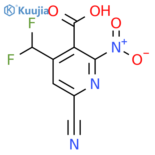 6-Cyano-4-(difluoromethyl)-2-nitropyridine-3-carboxylic acid structure