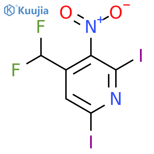 4-(Difluoromethyl)-2,6-diiodo-3-nitropyridine structure