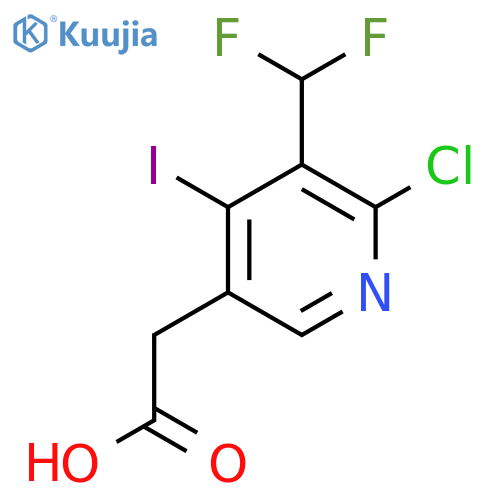 2-Chloro-3-(difluoromethyl)-4-iodopyridine-5-acetic acid structure