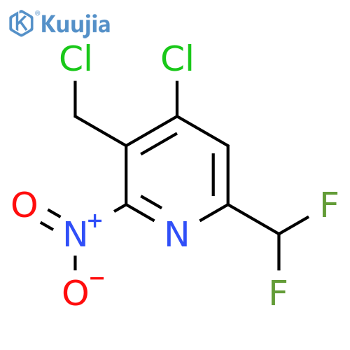 4-Chloro-3-(chloromethyl)-6-(difluoromethyl)-2-nitropyridine structure