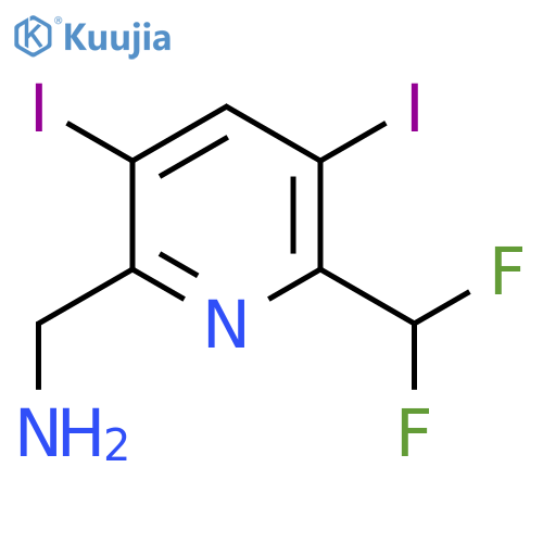 2-(Aminomethyl)-6-(difluoromethyl)-3,5-diiodopyridine structure
