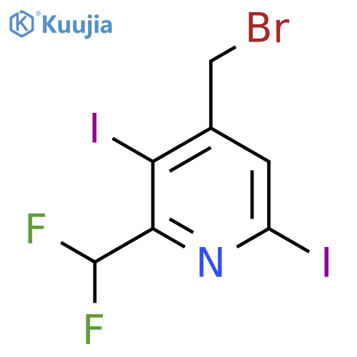 4-(Bromomethyl)-2-(difluoromethyl)-3,6-diiodopyridine structure