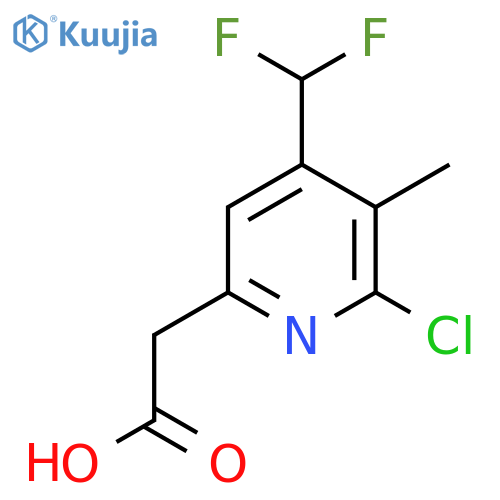 2-Chloro-4-(difluoromethyl)-3-methylpyridine-6-acetic acid structure