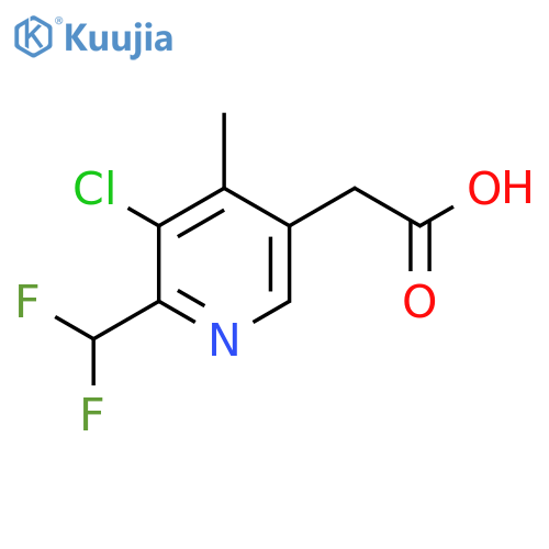 3-Chloro-2-(difluoromethyl)-4-methylpyridine-5-acetic acid structure