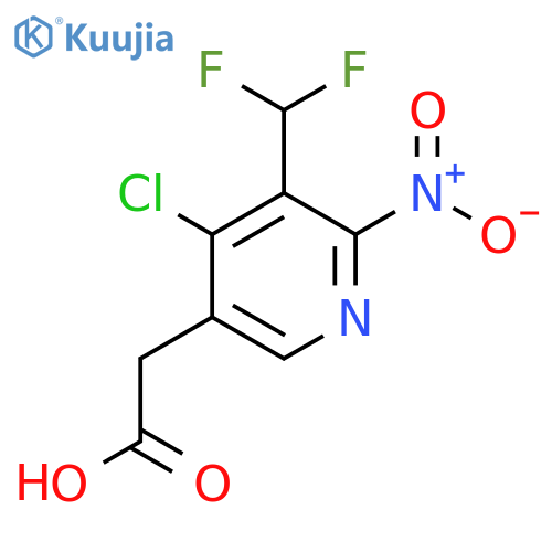 4-Chloro-3-(difluoromethyl)-2-nitropyridine-5-acetic acid structure