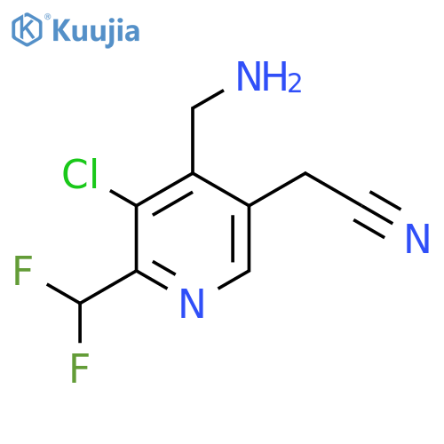 4-(Aminomethyl)-3-chloro-2-(difluoromethyl)pyridine-5-acetonitrile structure