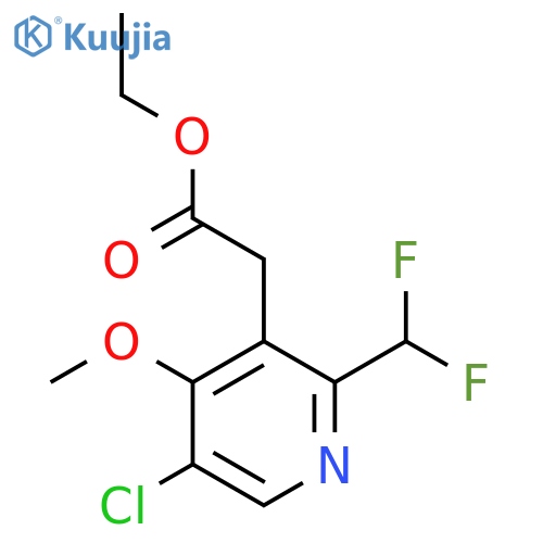 Ethyl 5-chloro-2-(difluoromethyl)-4-methoxypyridine-3-acetate structure
