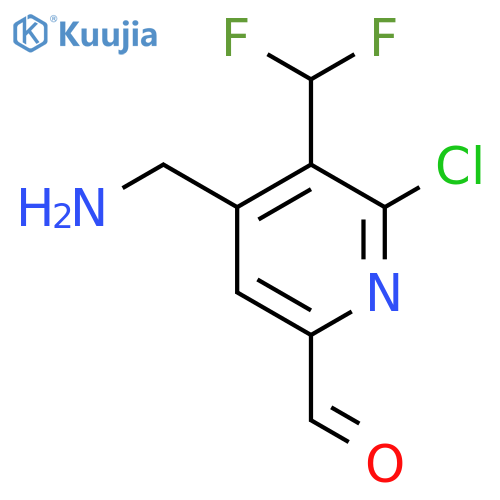 4-(Aminomethyl)-2-chloro-3-(difluoromethyl)pyridine-6-carboxaldehyde structure