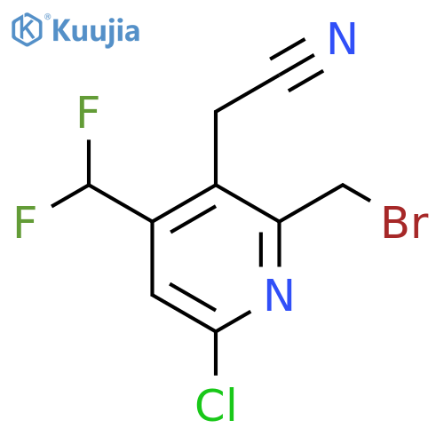 2-(Bromomethyl)-6-chloro-4-(difluoromethyl)pyridine-3-acetonitrile structure