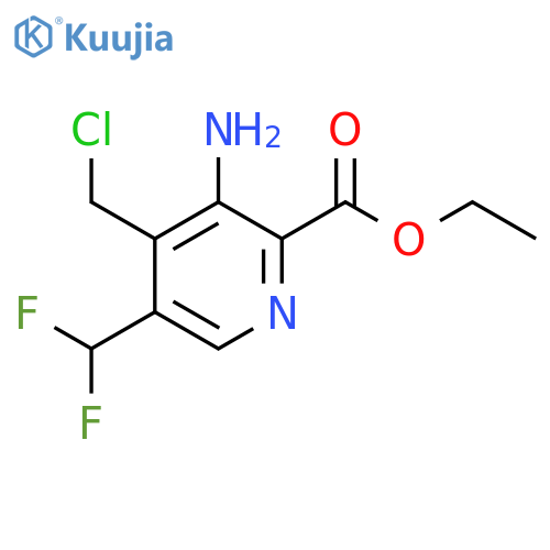 Ethyl 3-amino-4-(chloromethyl)-5-(difluoromethyl)pyridine-2-carboxylate structure