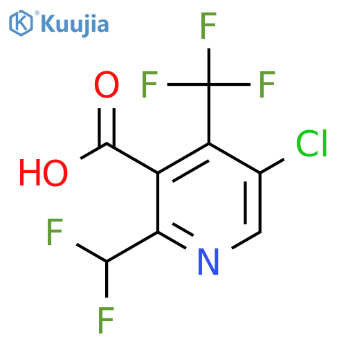 5-Chloro-2-(difluoromethyl)-4-(trifluoromethyl)pyridine-3-carboxylic acid structure