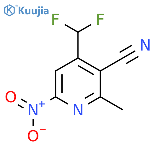 3-Cyano-4-(difluoromethyl)-2-methyl-6-nitropyridine structure