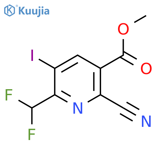 Methyl 2-cyano-6-(difluoromethyl)-5-iodopyridine-3-carboxylate structure