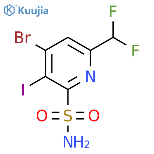4-Bromo-6-(difluoromethyl)-3-iodopyridine-2-sulfonamide structure